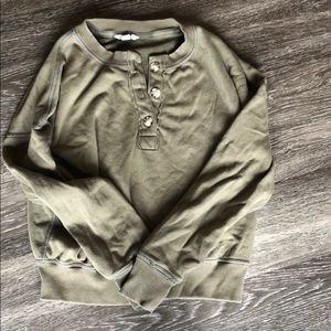 American Eagle Olive Henley Sweater